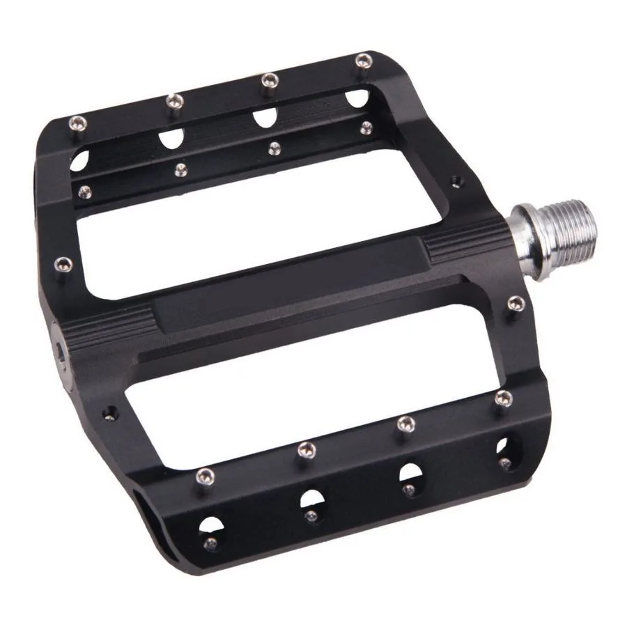 Велопедали платформенные CNC-алюминий чёрные, 16 шипов, ось Cr-Mo 9/16
