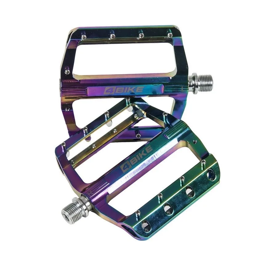 Педали MTB CNC алюминий oil slick, 3 промподшипника, 20 шипов на педаль
