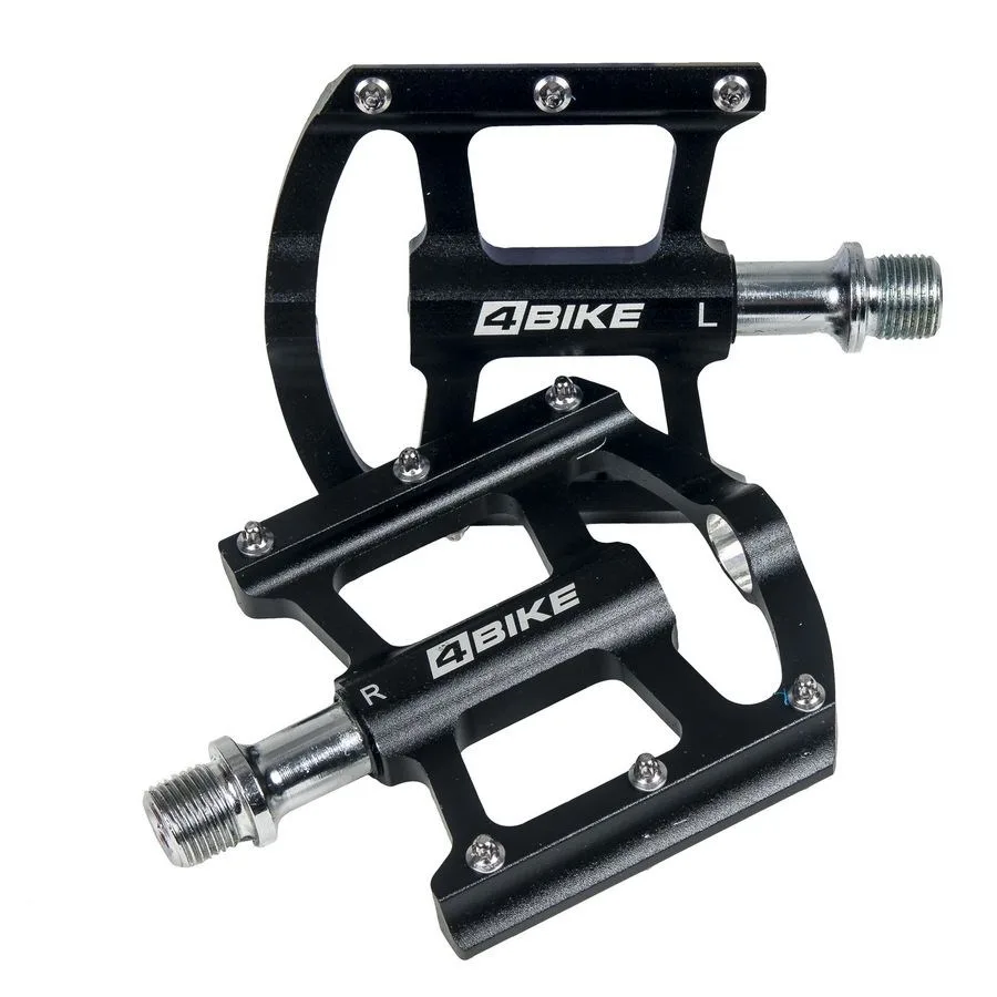 Педали платформенные CNC алюминий чёрные 110×81×10,5 мм 12 шипов ось Cr-Mo