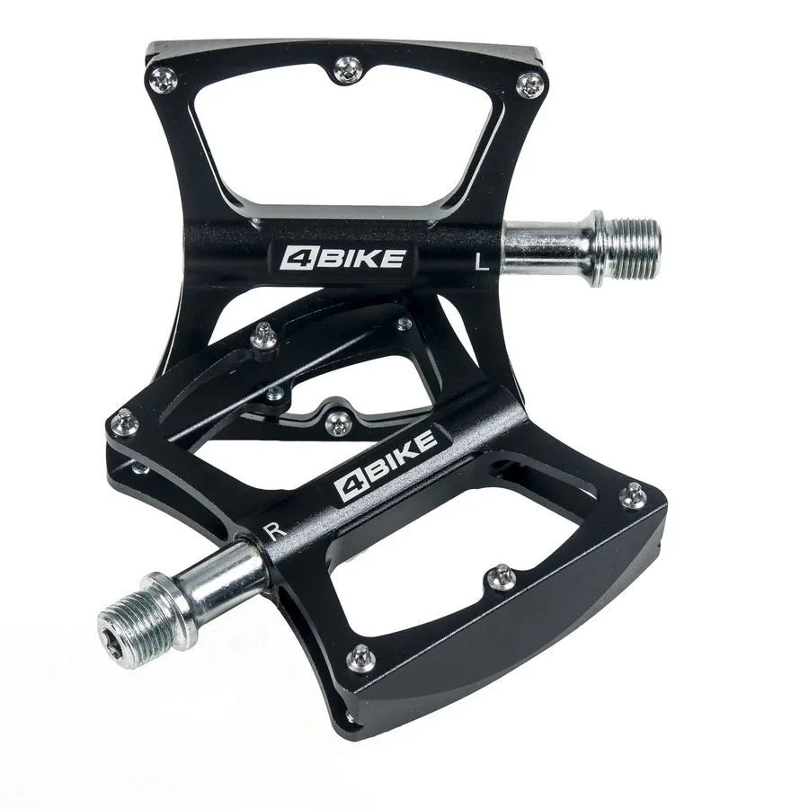 Велопедали MTB CNC чёрные платформа 104×98 мм, 12 шипов