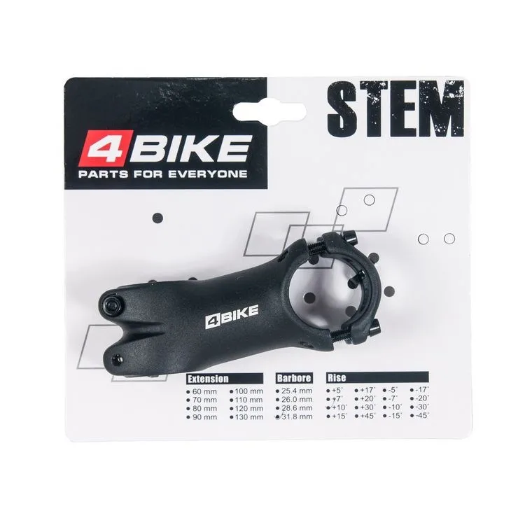 Вынос руля MTB алюминиевый, вылет 75 мм, угол +10°, под руль Ø31.8 мм, чёрный