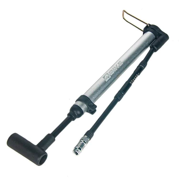 Велонасос ручной мини с гибким шлангом, алюминиевый, до 120 PSI, Schrader/Presta
