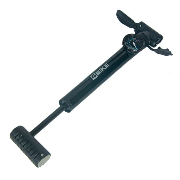 Велонасос ручной алюминиевый с манометром 120 psi, Schrader и Presta